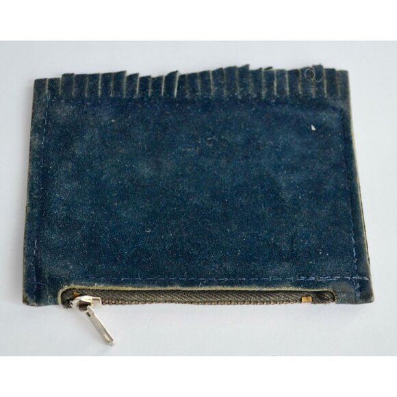 Vintage Dark Blue Takahashi Japan Coin Purse Leather Zippered - Picture 3 of 5